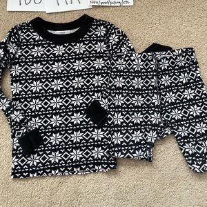 Hanna Andersson Organic BLACK FAIR ISLE PRINT Pajamas Size 100 4T